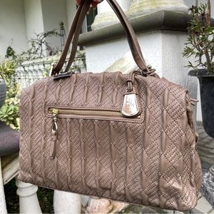 NWT Cole Haan Taupe Leather Bowler Bag